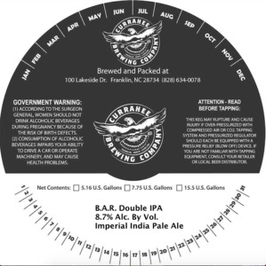 Currahee Brewing Company LLC B.a.r. Double IPA February 2017