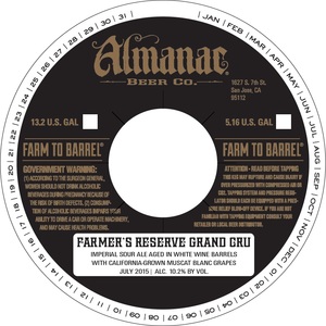 Almanac Beer Co. Farmer's Reserve Grand Cru February 2017