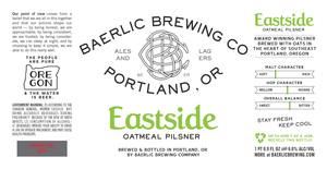 Baerlic Brewing Company Eastside Pilsner February 2017