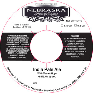 Nebraska Brewing Company IPA With Mosaic Hops
