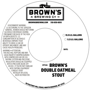 Brown's Double Oatmeal Stout March 2017