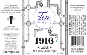 Ten Ninety Brewing Co 1916 February 2017