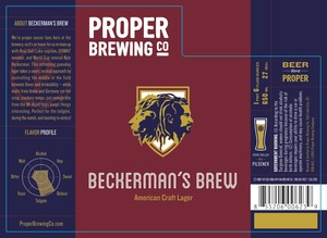 Proper Brewing Co. Beckerman's Brew February 2017