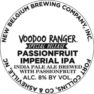 New Belgium Brewing Company, Inc. Voodoo Ranger Passionfruit Imperial IPA February 2017