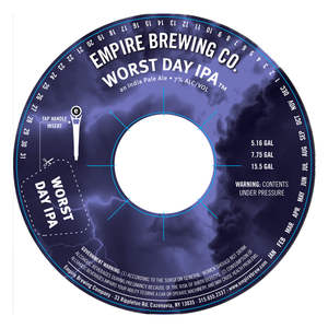 Empire Brewing Company Worst Day IPA February 2017