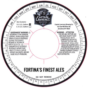 Captain Lawrence Brewing Co Fortina's Finest Ale February 2017