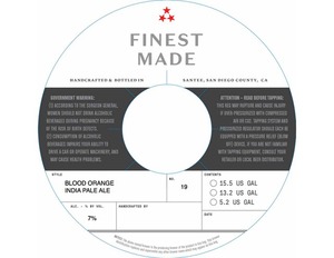 Finest Made Blood Orange India Pale Ale March 2017