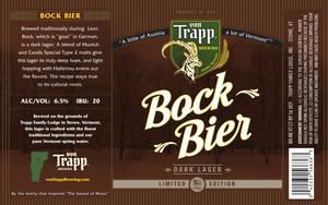 Von Trapp Brewing Bock Bier March 2017