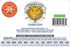 Breckenridge Brewery, LLC Summer Pils February 2017