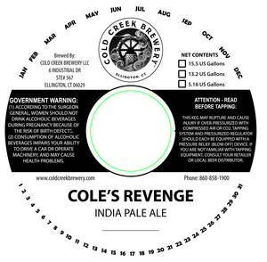 Cold Creek Brewery LLC Cole's Revenge March 2017