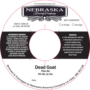 Nebraska Brewing Company Dead Goat March 2017