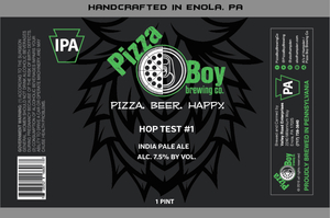 Pizza Boy Brewing Co. Hop Test #1 March 2017