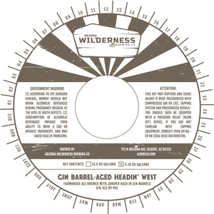 Arizona Wilderness Brewing Co Gin Barrel-aged Headin' West March 2017