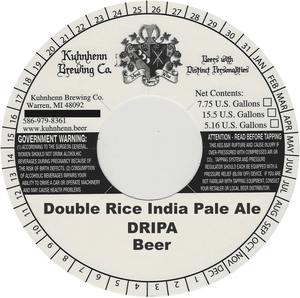 Kuhnhenn Brewing Co. Double Rice India Pale Ale Dripa