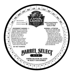 Captain Lawrence Brewing Co Barrel Select Red March 2017