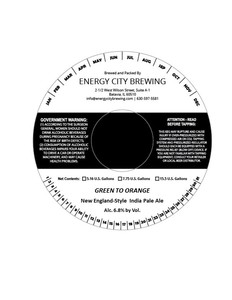 Energy City Brewing Green To Orange March 2017