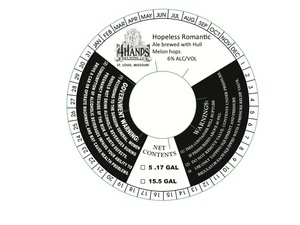 4 Hands Brewing Company Hopeless Romantic Ale March 2017