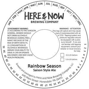 Here & Now Brewing Rainbow Season March 2017