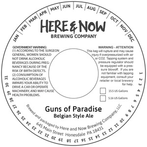 Here & Now Brewing Company Guns Of Paradise March 2017