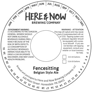 Here & Now Brewing Company Fencesitting March 2017