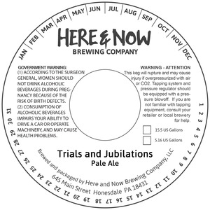 Here & Now Brewing Company Trials And Jubilations March 2017