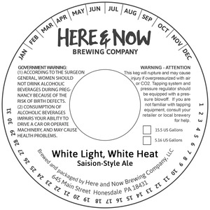 Here & Now Brewing Company White Light, White Heat March 2017