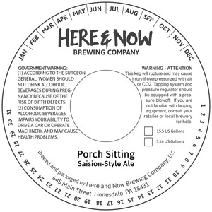 Here & Now Brewing Company Porch Sitting March 2017