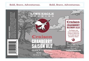 Lone Eagle Brewing Cranberry Saison Ale March 2017