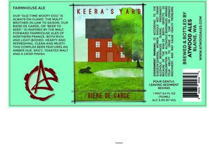 Keera's Yard Farmhouse Ale March 2017