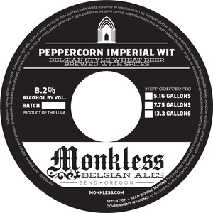 Monkless Belgian Ales Peppercorn Imperial Wit