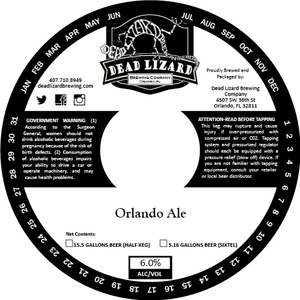 Dead Lizard Brewing Company Orlando Ale