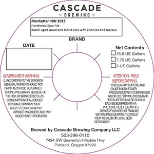 Cascade Brewing Manhattan Nw