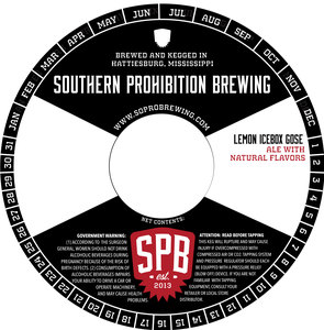 Southern Prohibition Brewing Lemon Icebox Gose April 2017