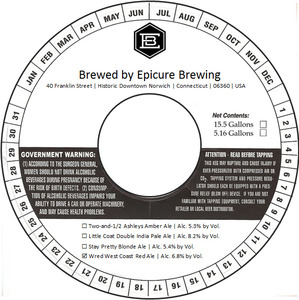 Epicure Brewing Wred West Coast Red Ale March 2017