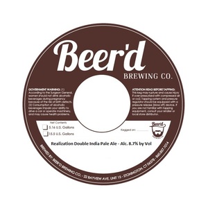 Beer'd Brewing Company Realization Double India Pale Ale March 2017