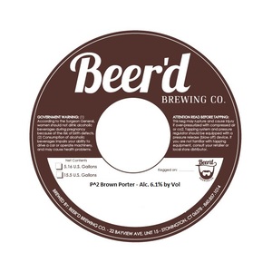 Beer'd Brewing Company P^2 Brown Porter March 2017