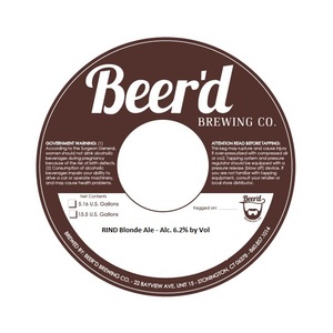 Beer'd Brewing Company Rind Blonde Ale March 2017