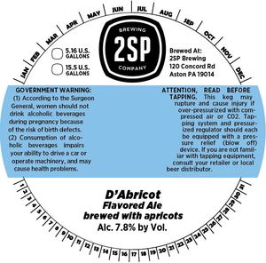 2sp Brewing Company D'abricot March 2017