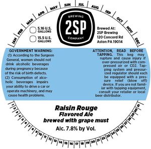 2sp Brewing Company Raisin Rouge March 2017