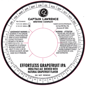 Captain Lawrence Brewing Co Efforltesss Grapefruit IPA March 2017