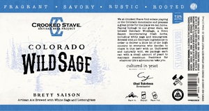 Crooked Stave Artisan Beer Project Colorado Wildsage March 2017