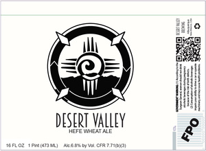 Desert Valley Brewing Hefe Wheat Ale March 2017