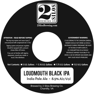 2 Silos Brewing Co. Loudmouth Black IPA March 2017