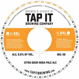 Tap It Brewing Company Citra Sour April 2017