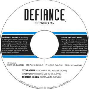 Defiance Brewing Co. Union March 2017