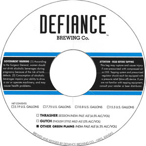 Defiance Brewing Co. Green Plains March 2017