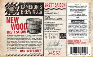 Cameron's Oak Foeder Saison Beer 