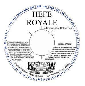 Keweenaw Brewing Company, LLC Hefe Royale March 2017