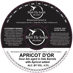 Birds Fly South Ale Project Apricot D'or March 2017