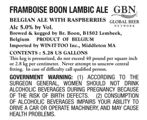Framboise Boon Lambic Ale 